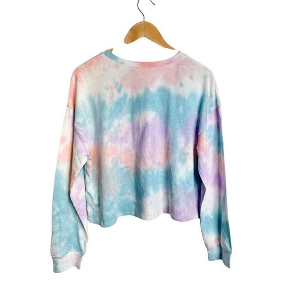 All In Favor Shirt Cropped Long Sleeve Tee Tie Dye Size Large NEW - Picture 2 of 7
